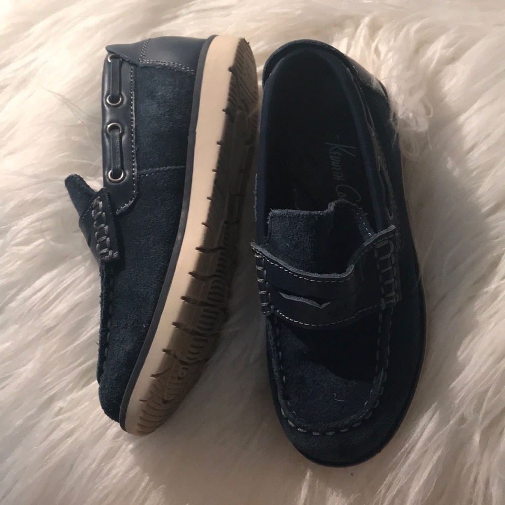 Boy loafer suede navy blue shoes size 10.5